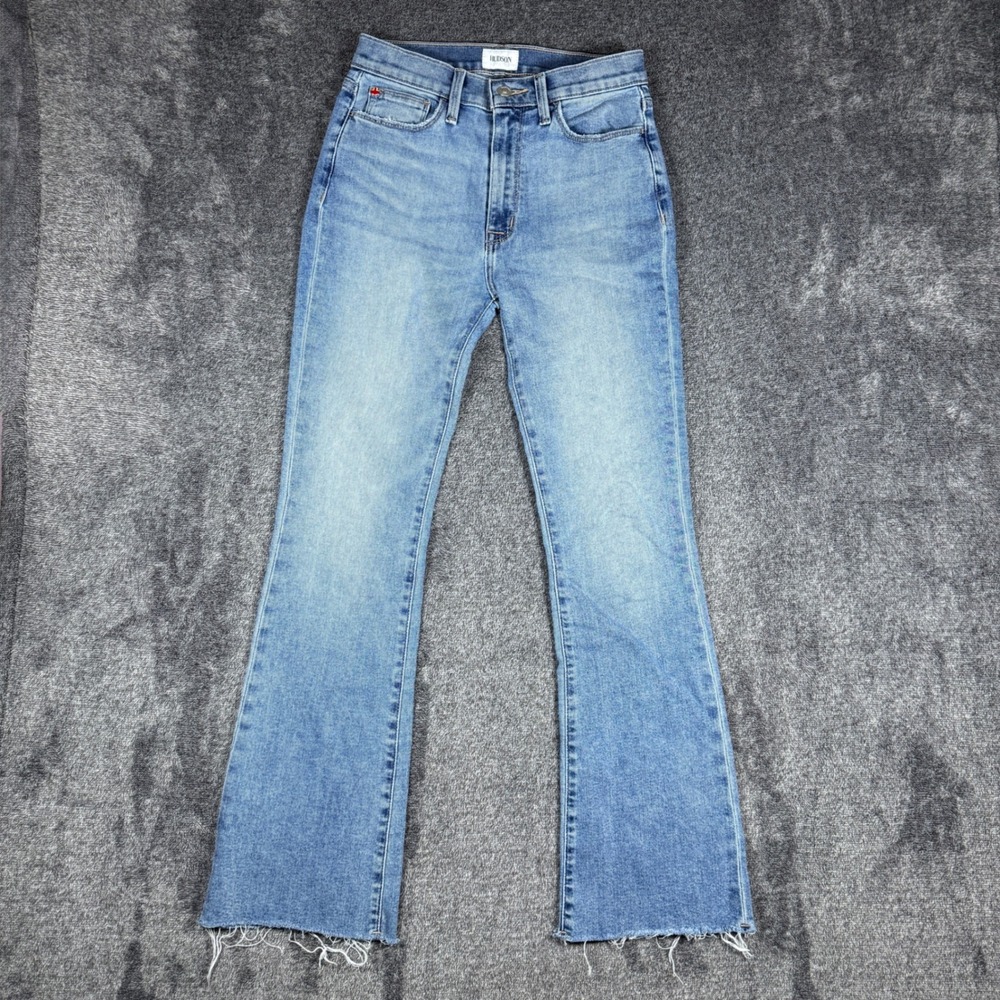 Hudson Blair High Rise Bootcut Jeans Majesty Blue Raw Hem Size 26
